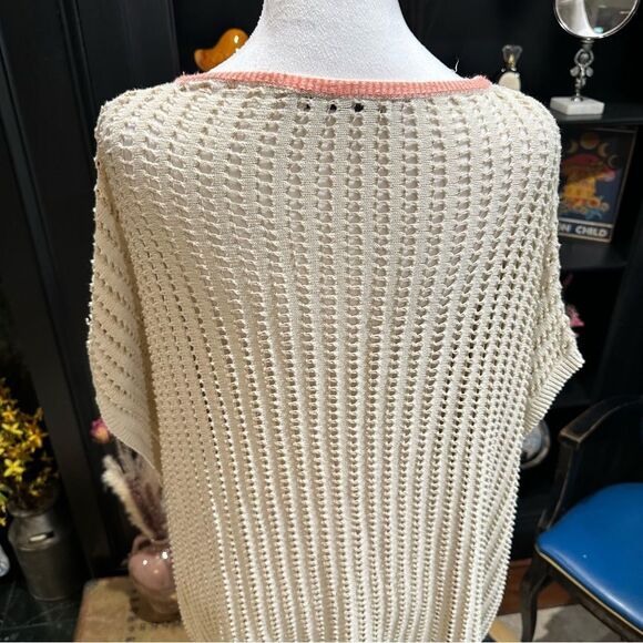 Manos Del Uruguay Cream Open Knit Sweater Size Large - Picture 7 of 12